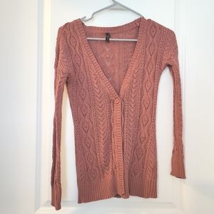 Pink light cardigan:tillys brand tends to run smal